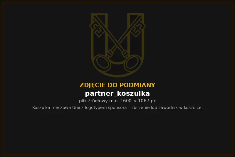 Koszulka meczowa Unii z logotypem sponsora na froncie